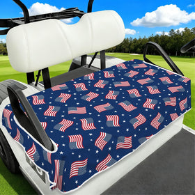 awufncksn Independence Day seat cover on a 2-seat golf cart with patriotic design boosts festivity