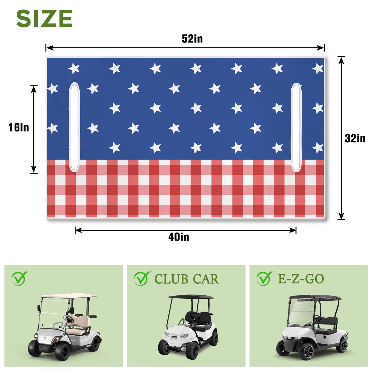 awufncksn independence day seat cover fits most 2-seat carts for festive parades