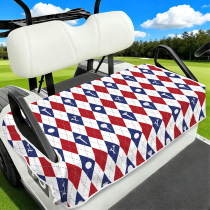awufncksn Independence Day seat cover 52x32 on a 2-seat golf cart for parades