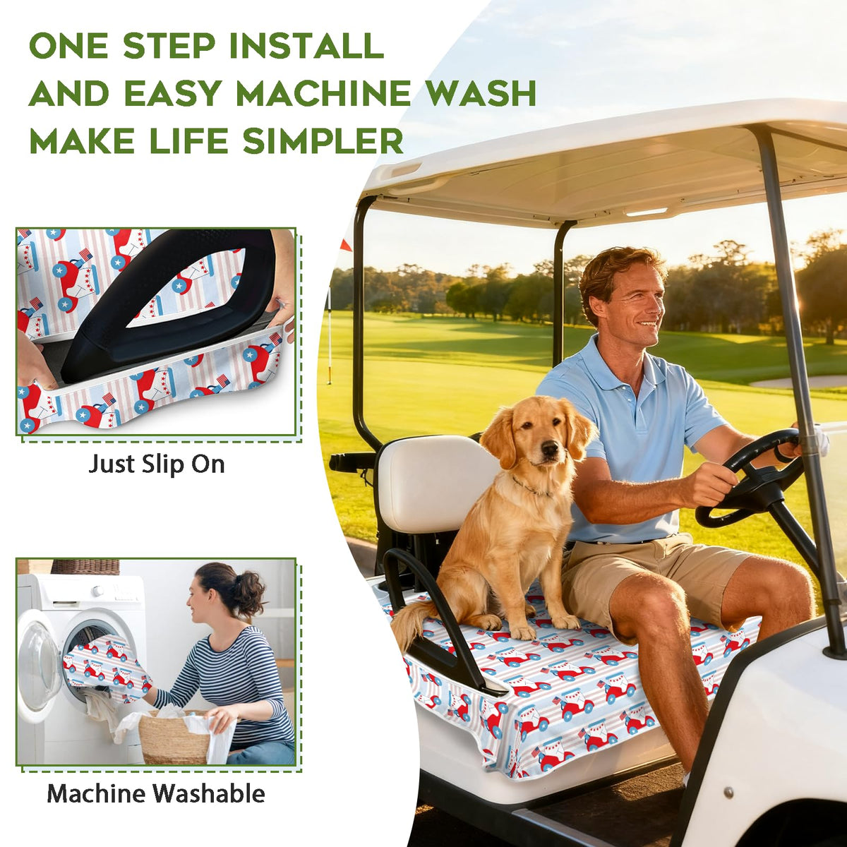 awufncksn machine-washable fabric keeps your cart fresh after rides