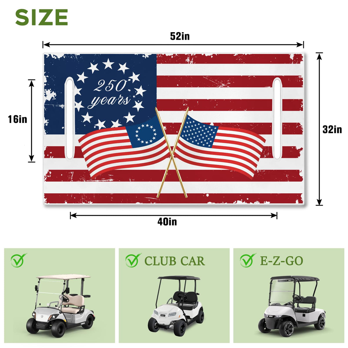 awufncksn Patriotic golf cart decor adds red, white and blue parade flair