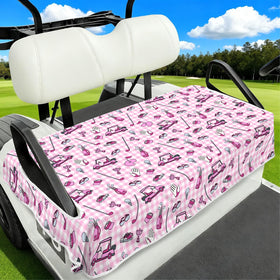 awufncksn pink golf cart seat cover with 2-seat fit protects seats from dust and sweat