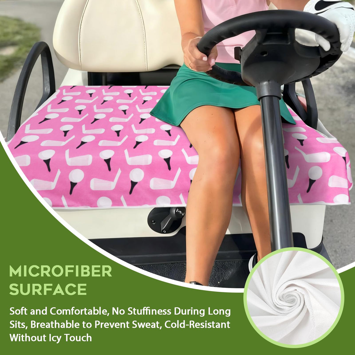 awufncksn pink 2-seat cover offers easy, one-step installation for clubs