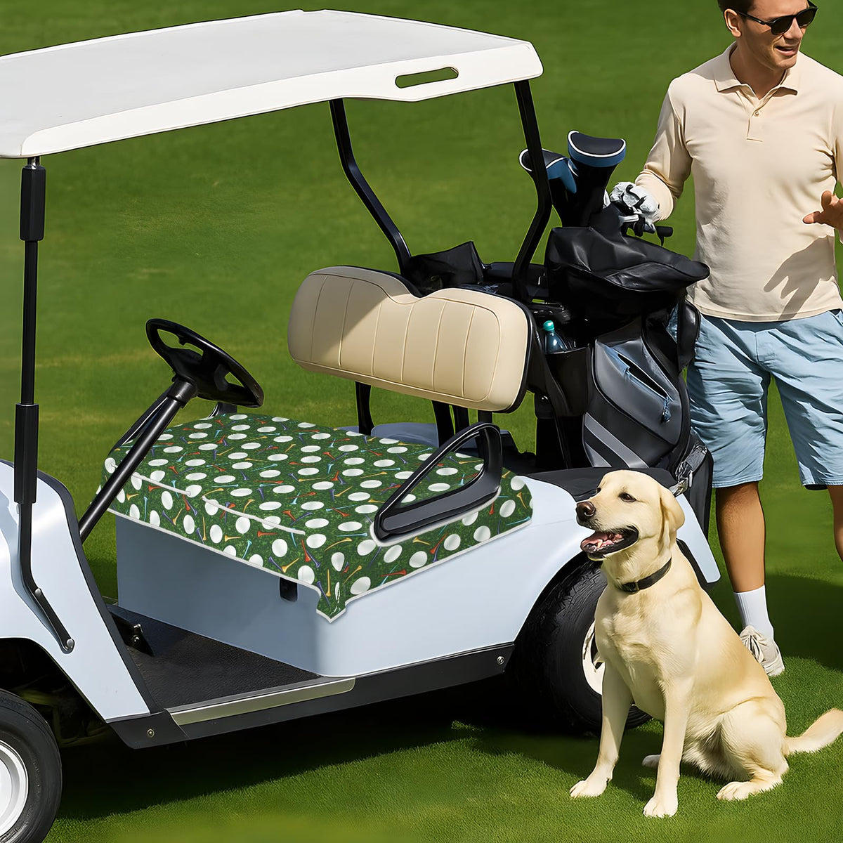 awufncksn portable 52in x 32in cover fits most 2-seat golf carts.