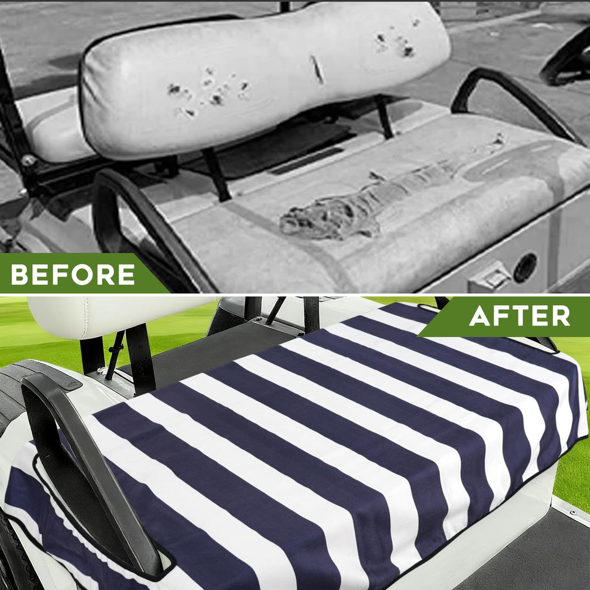 Awufncksn two-seat cart accessory ideal for travel and practice.