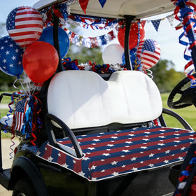 awufncksn vibrant red white blue seat cover for parade-ready golf carts