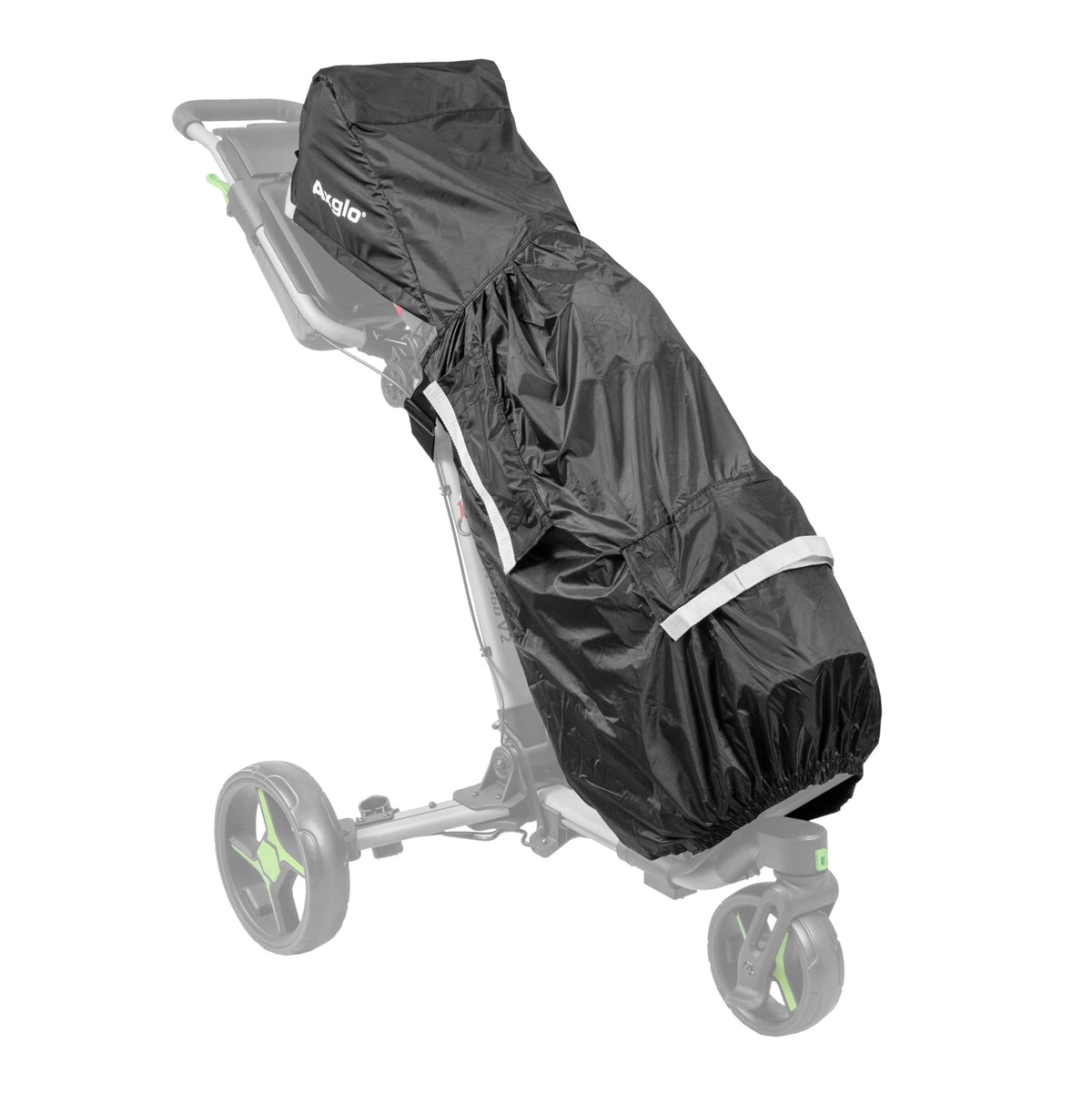 Axglo Golf Cart Cover front pocket keeps clubs organized and dry.