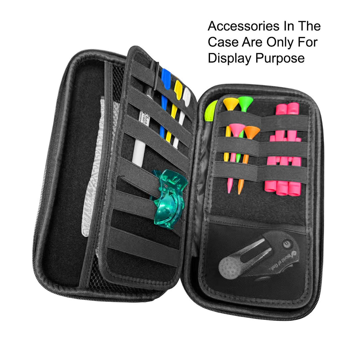 Axglo lightweight golf organizer held in palm for portability