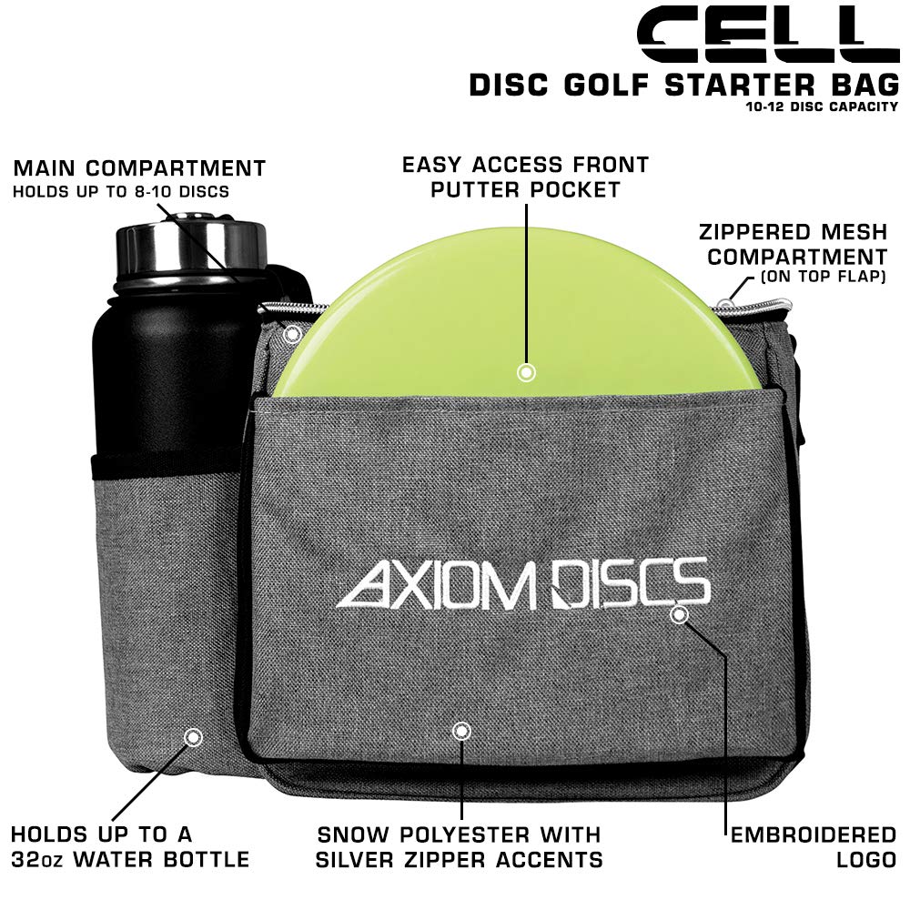 Axiom Discs Cell Bag main compartment with discs ready for a quick round
