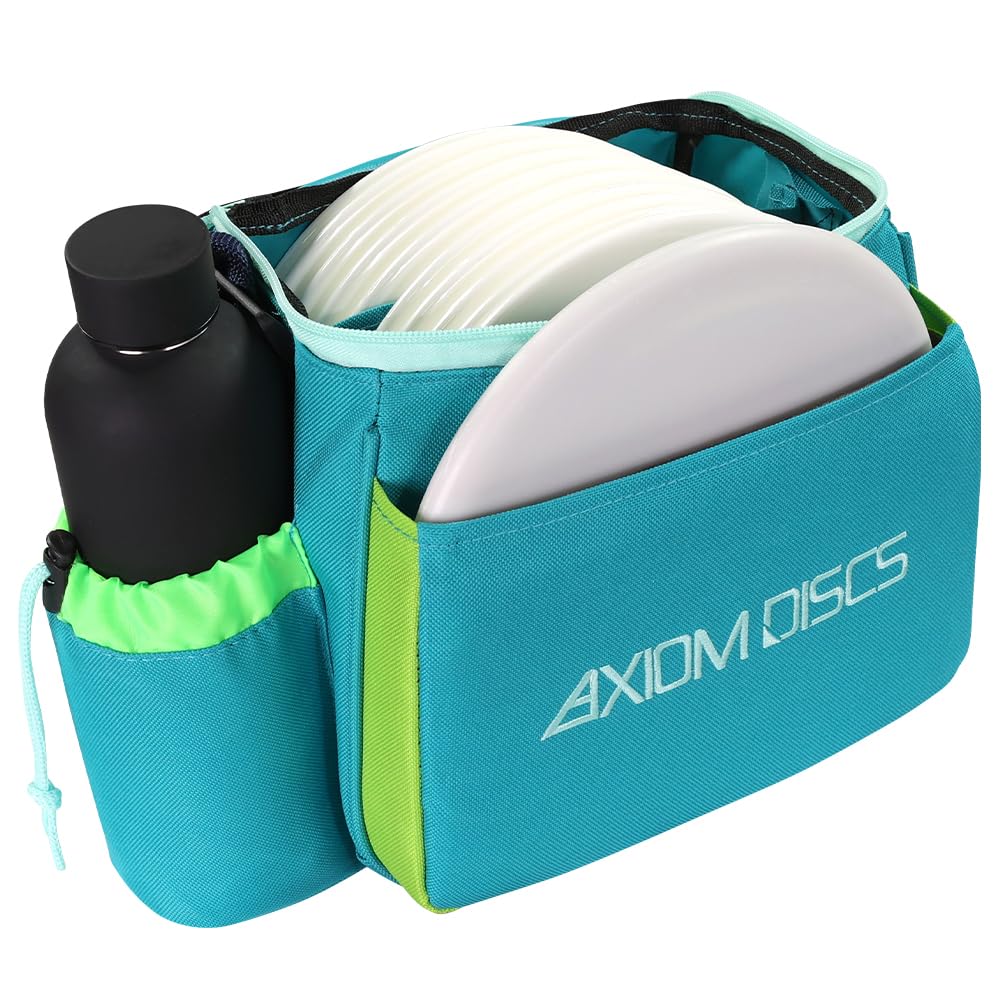 Axiom Discs Cell bag mint/dark aqua front view, compact carry for rounds.
