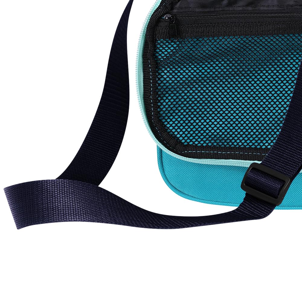 Side pocket provides extra storage for essentials.