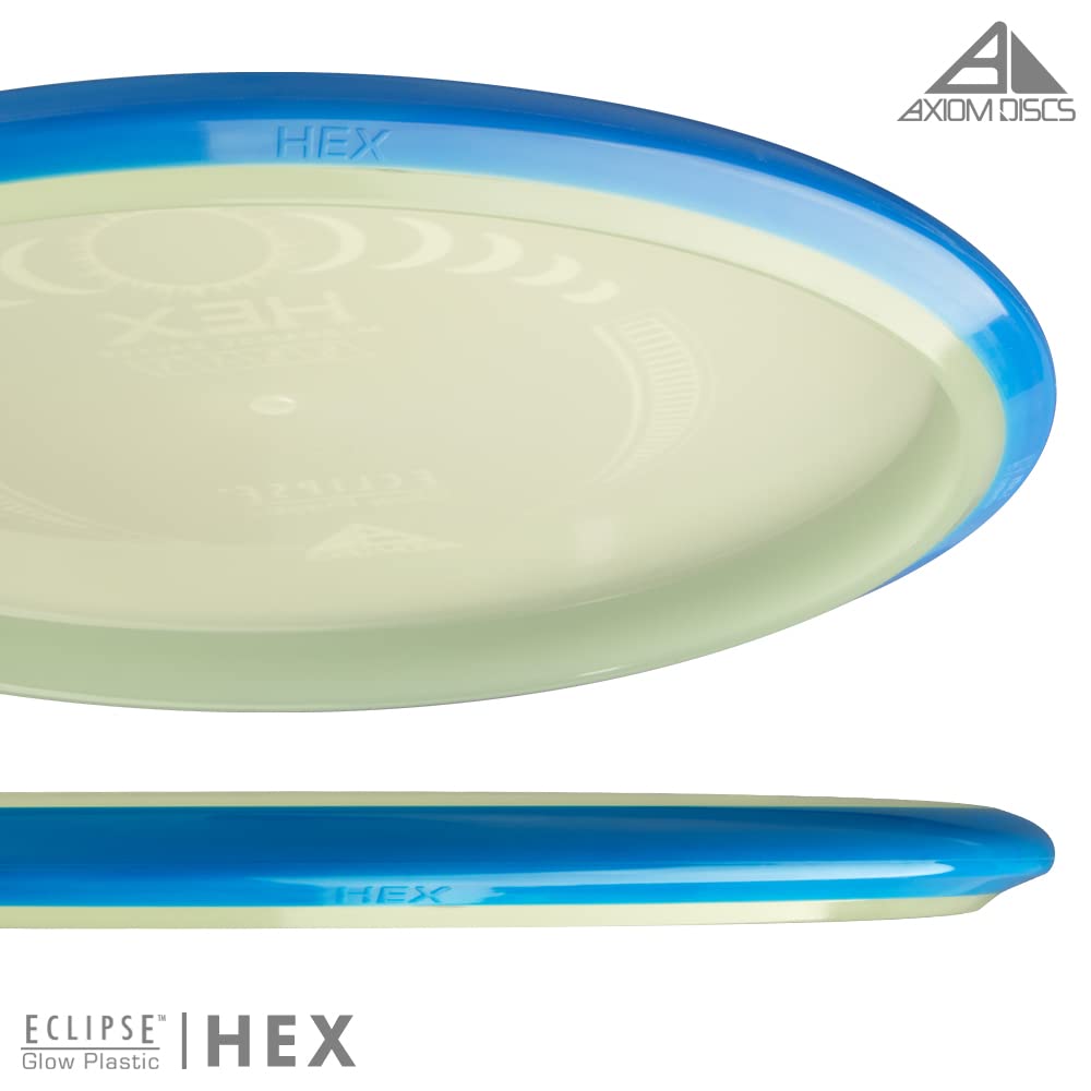 Axiom Discs Eclipse Glow 2.0 Hex close-up highlights durable glow finish.