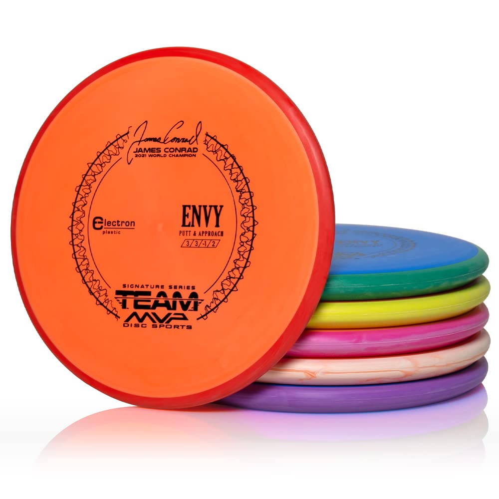 Axiom Discs Electron Envy putter front view highlighting grip for precise putts
