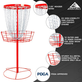 Axiom Discs Lite Basket chains ensure reliable catches during training.