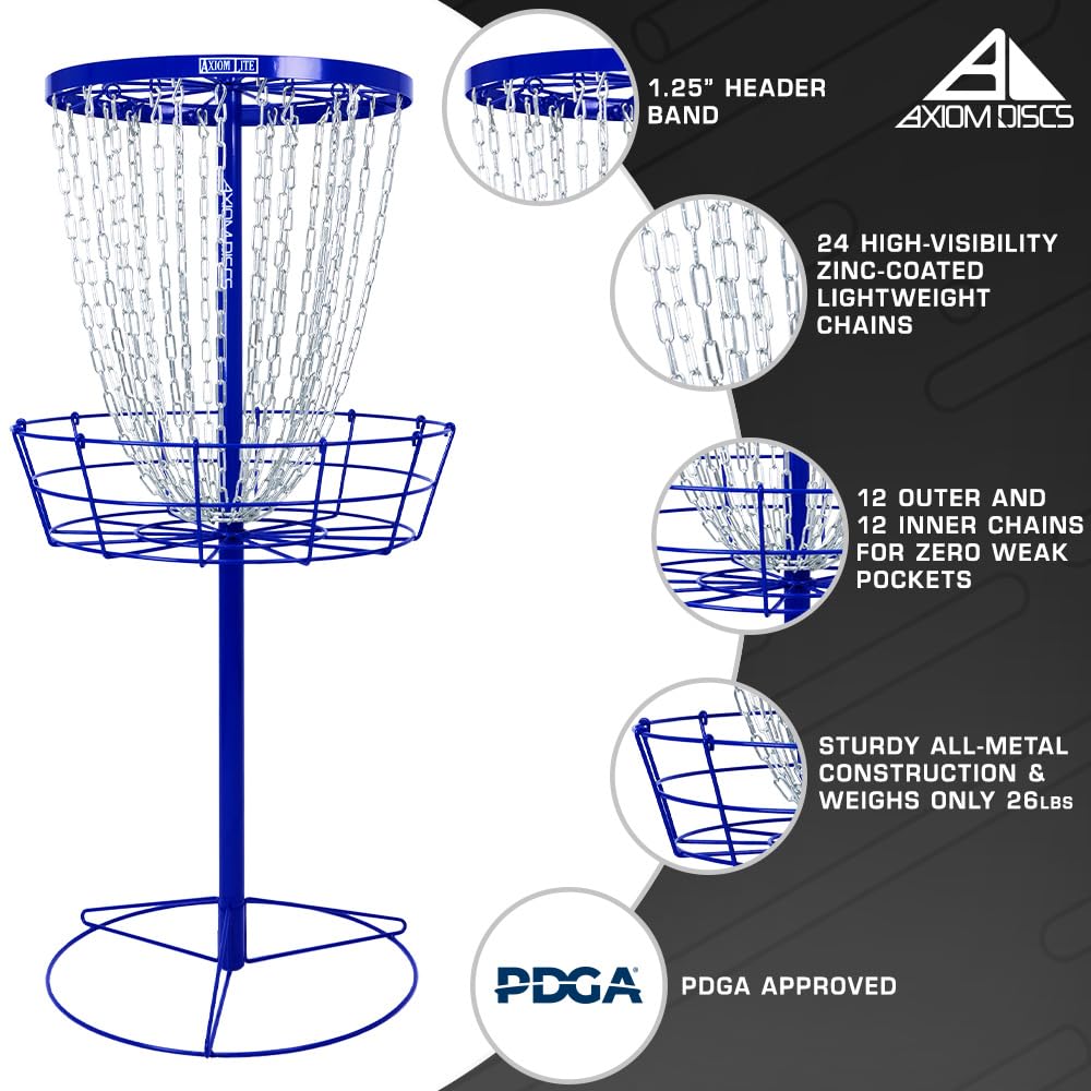 Axiom Discs Lite basket shown in collapsed form for easy transport.