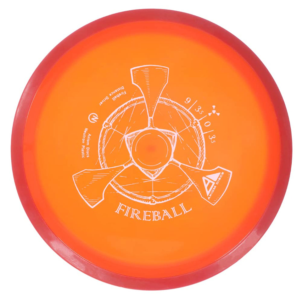 Axiom Discs Neutron Fireball in flight over a green field for stable distance