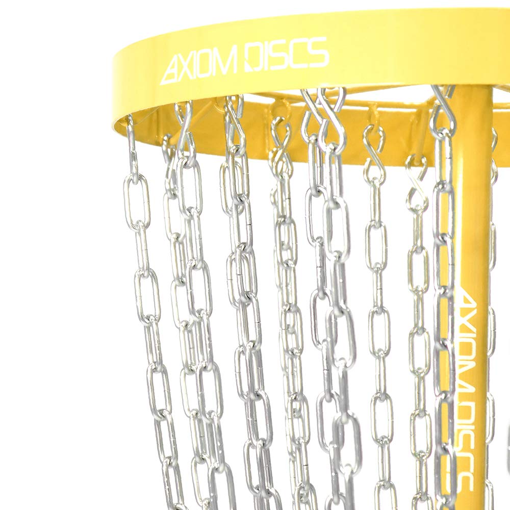 Axiom Discs Pro yellow base and pole detail for stable setup