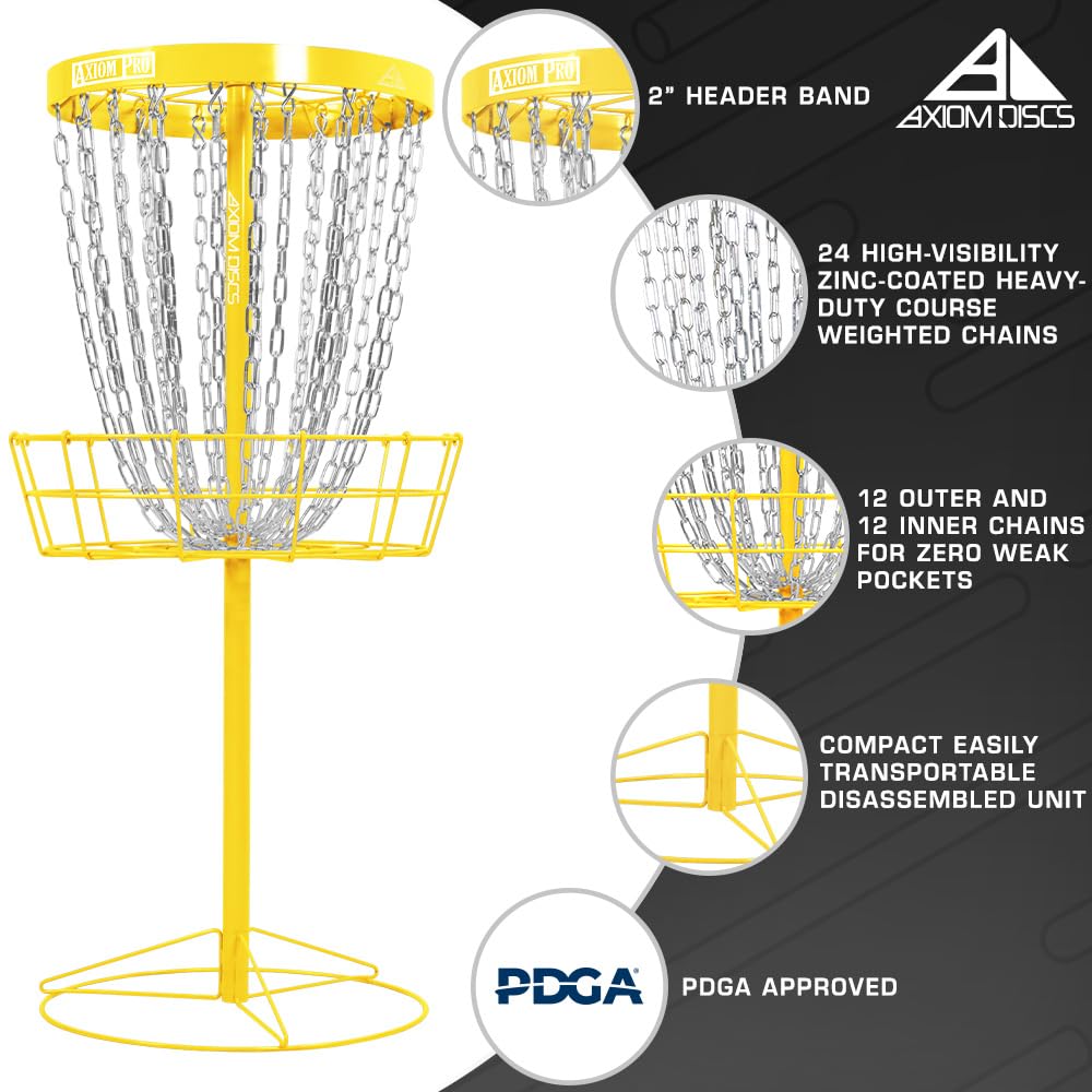 Axiom Discs Pro basket chains close-up showing 24 durable chains