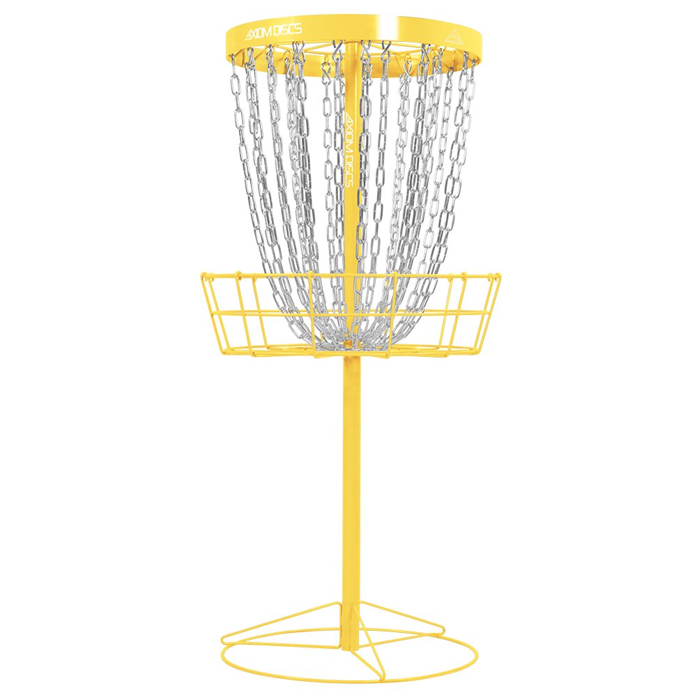 Axiom Discs Pro 24-Chain Basket front view in yellow for practice