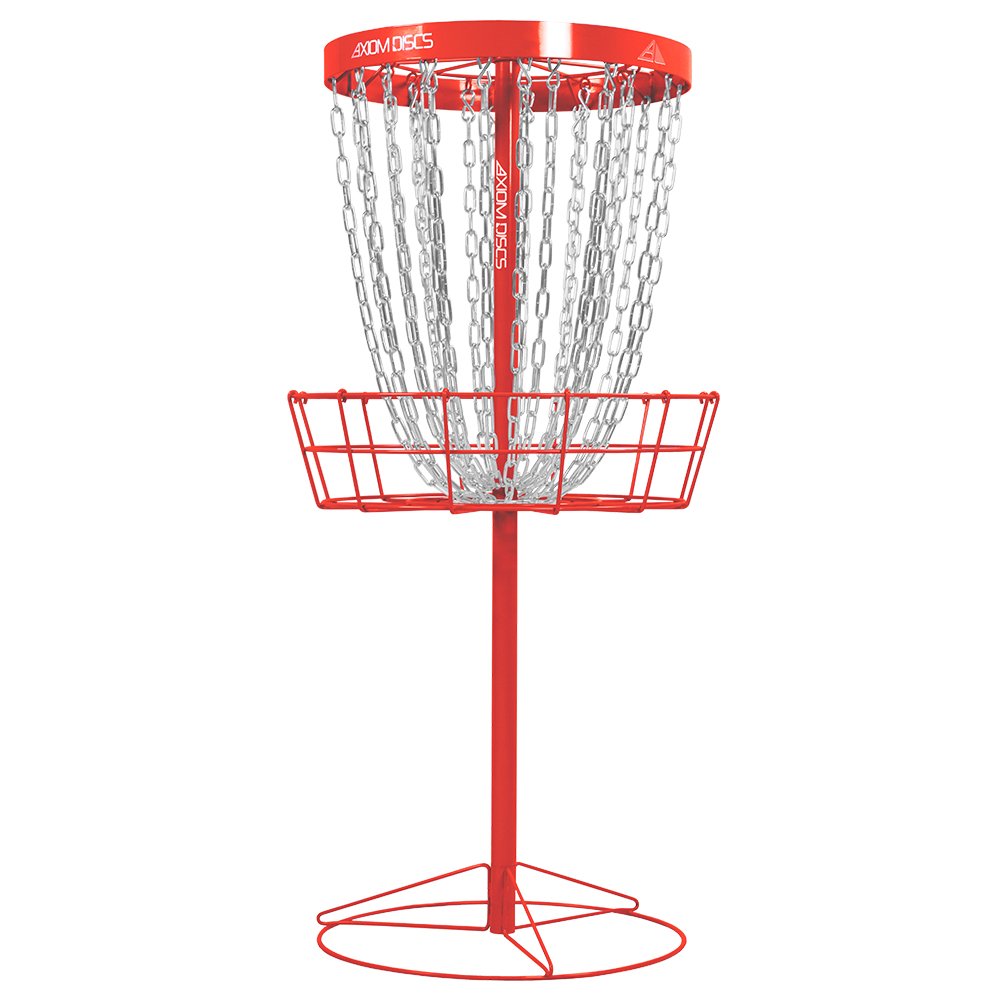 Axiom Discs Pro 24-Chain basket base provides stable outdoor practice.
