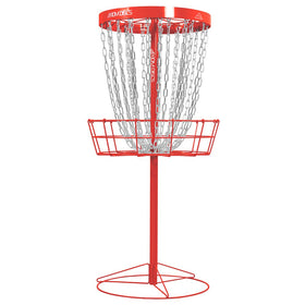 Axiom Discs Pro 24-Chain basket base provides stable outdoor practice.