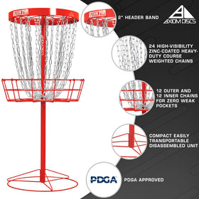 Axiom Discs Pro 24-Chain basket lower pole supports durable catching.
