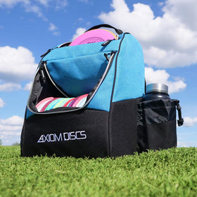 Axiom Discs Shuttle back panel and straps support rugged play.