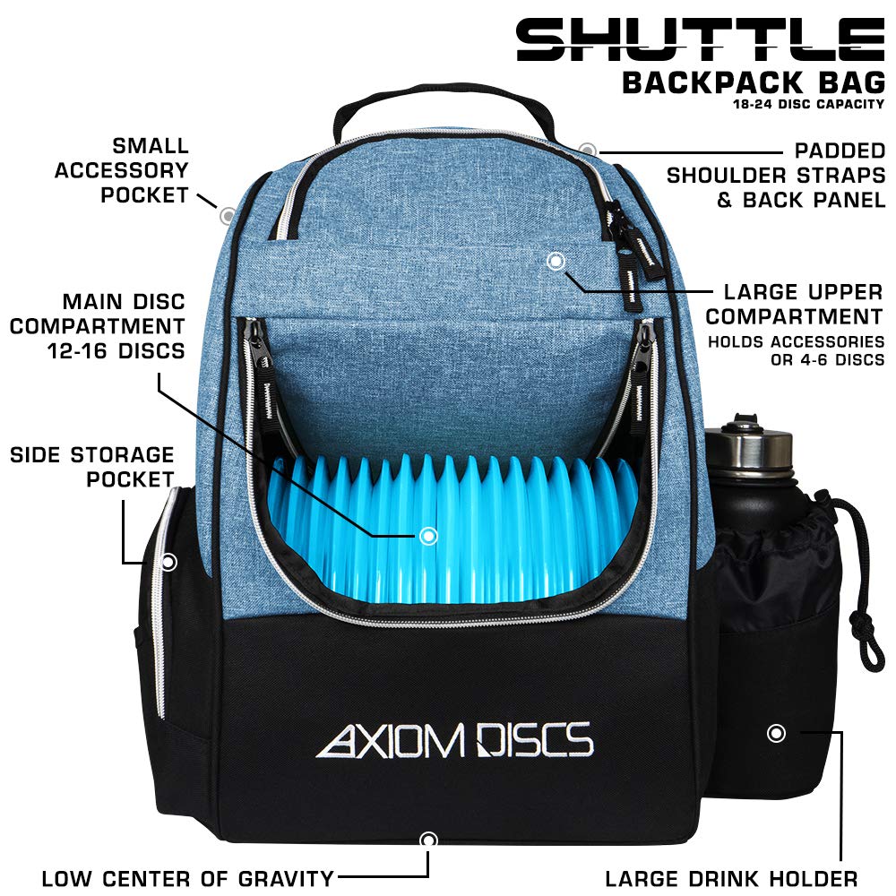 Axiom Discs Shuttle back view highlighting padded straps for comfortable carry