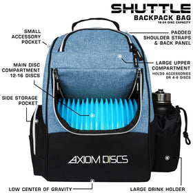 Axiom Discs Shuttle back view highlighting padded straps for comfortable carry