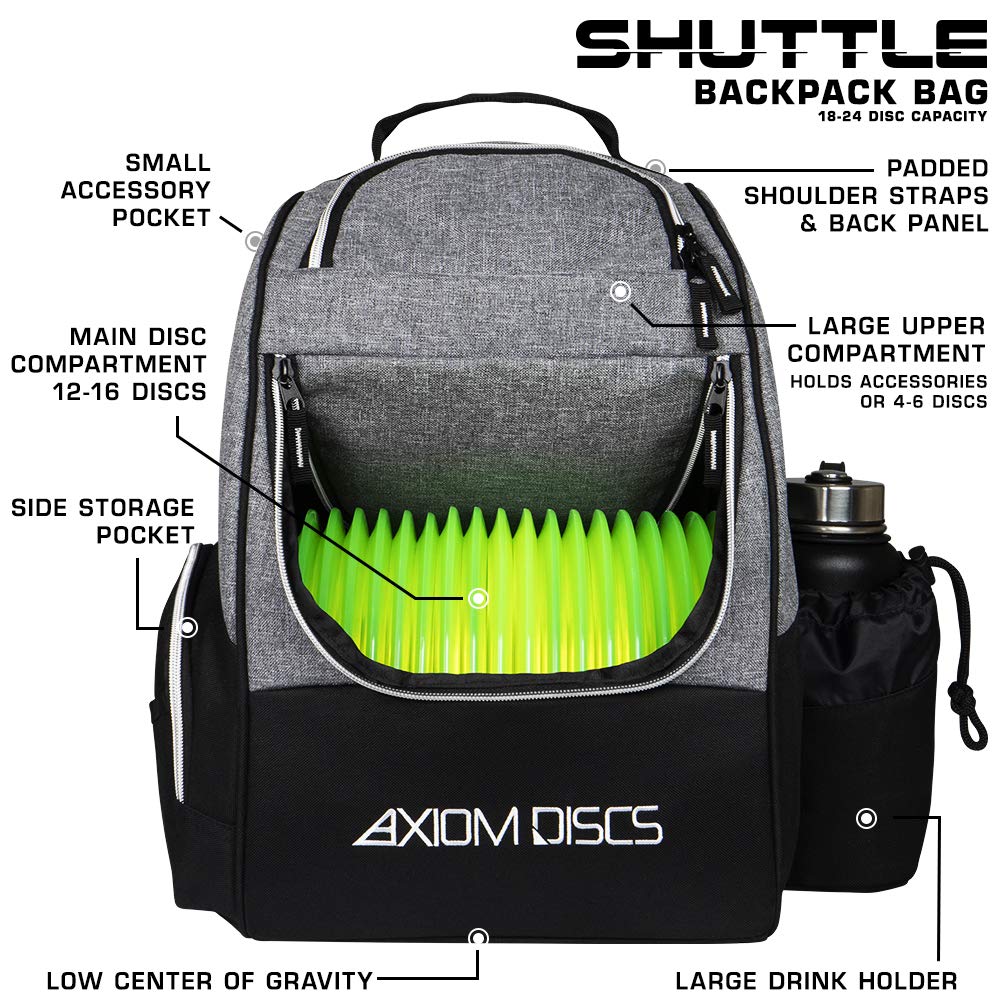 Axiom Discs Shuttle upper compartment provides extra space for minis and scorecards