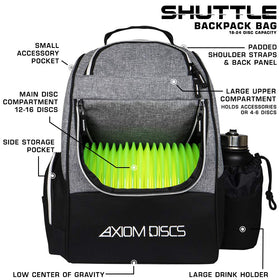 Axiom Discs Shuttle upper compartment provides extra space for minis and scorecards
