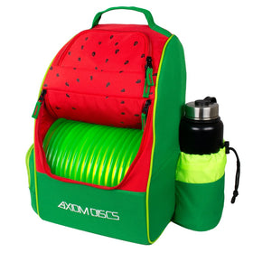 Axiom Discs Shuttle Watermelon Edition: durable 900D fabric withstands daily use on outdoor courses.