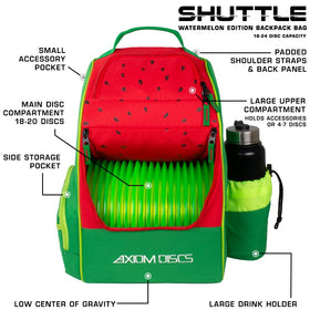 Axiom Discs Shuttle Watermelon Edition: upper-compartment accommodates extra discs for on-course versatility.