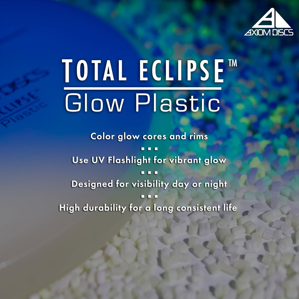 Axiom Discs Proxy Putter glow-core closeup highlights durable construction and glow cores.
