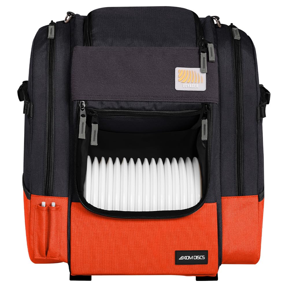 Axiom Discs Voyager Backpack front view highlighting ergonomic design for comfortable carry.