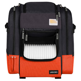 Axiom Discs Voyager Backpack front view highlighting ergonomic design for comfortable carry.