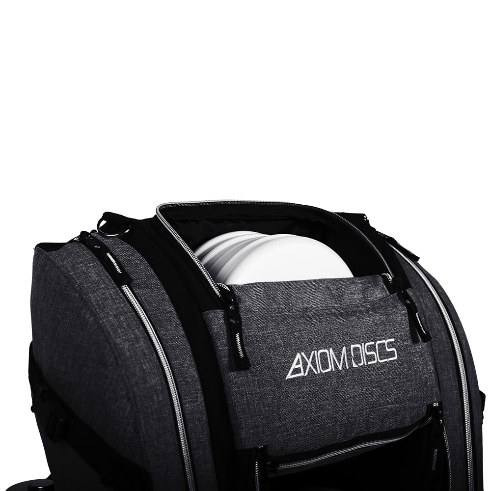 Axiom Discs Voyager Lite holds 18+ discs in the main compartment.