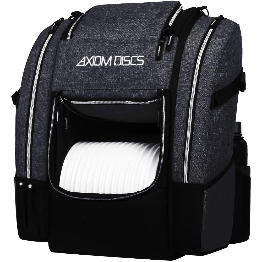 Axiom Discs Voyager Lite top compartment shows flexible storage for putters and layers.