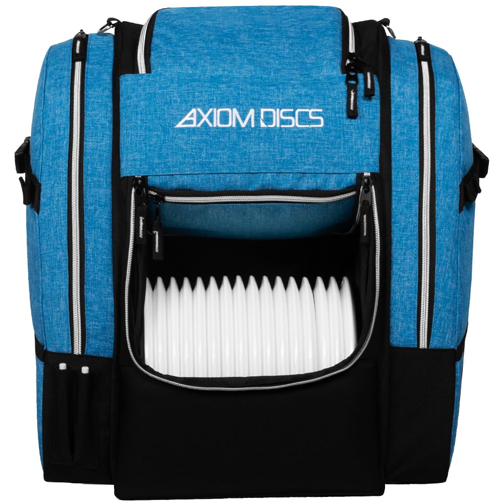 Axiom Discs Voyager Lite backpack shows its spacious main compartment for 18+ discs