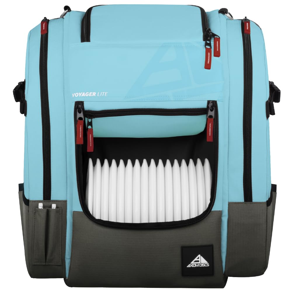 Axiom Discs Voyager Lite backpack full view in blue/gray for casual rounds.