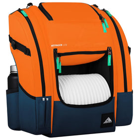Main compartment holding 18+ discs for versatile on-course capacity