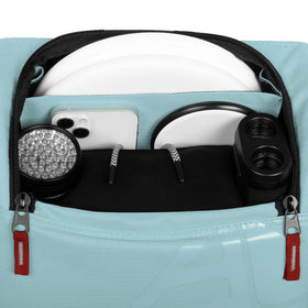 Water bottle pocket and storage options on Voyager Lite.