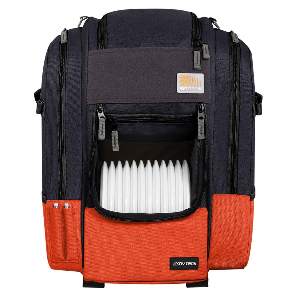 Axiom Discs Voyager Slim bag front view with ergonomic shape for comfortable rounds