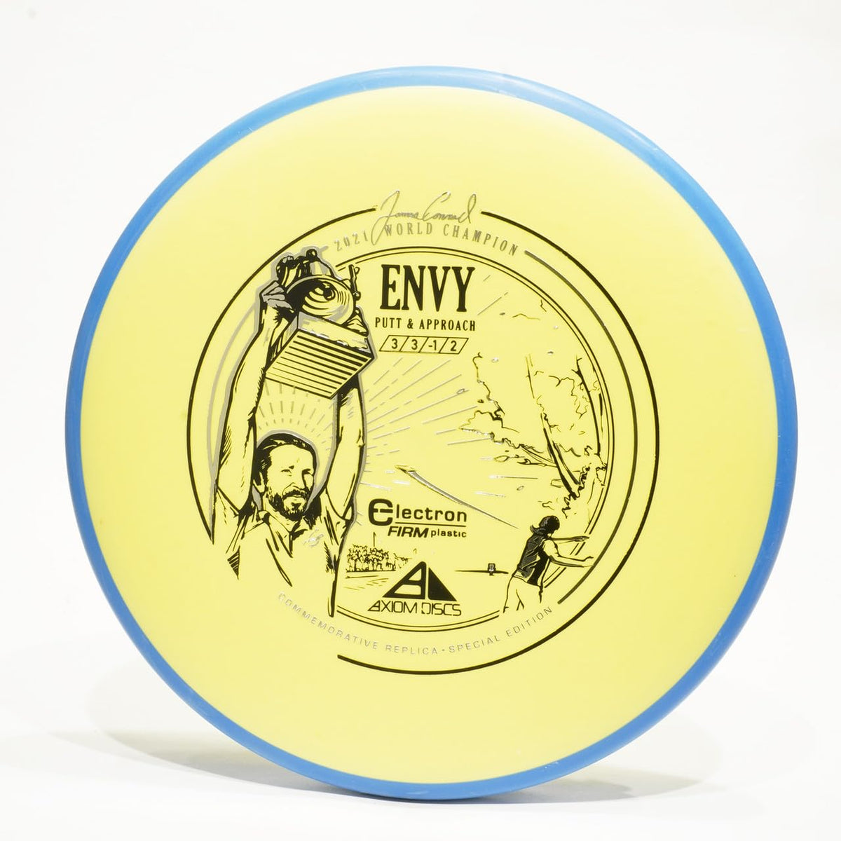 Axiom James Conrad Electron Firm Envy side view highlights stable grip for controlled releases.