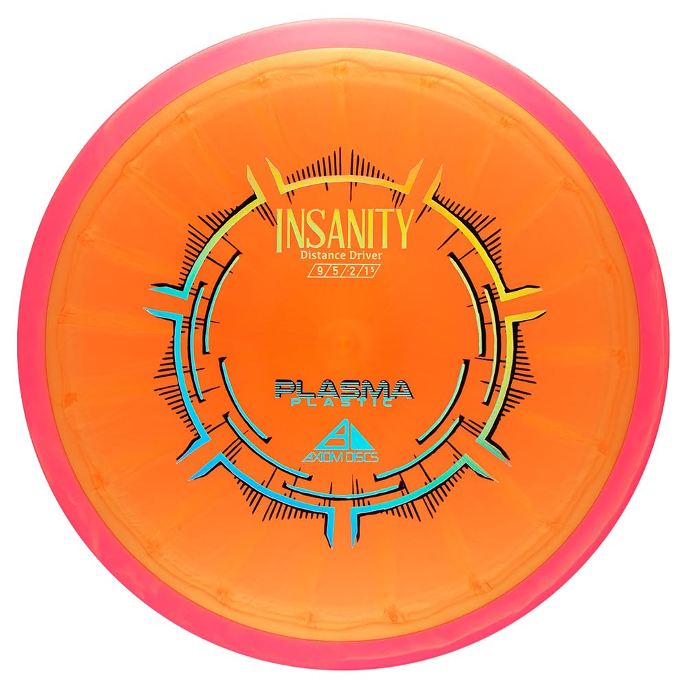Axiom Plasma Insanity disc in flight-path view showing straight-flight potential for beginners.