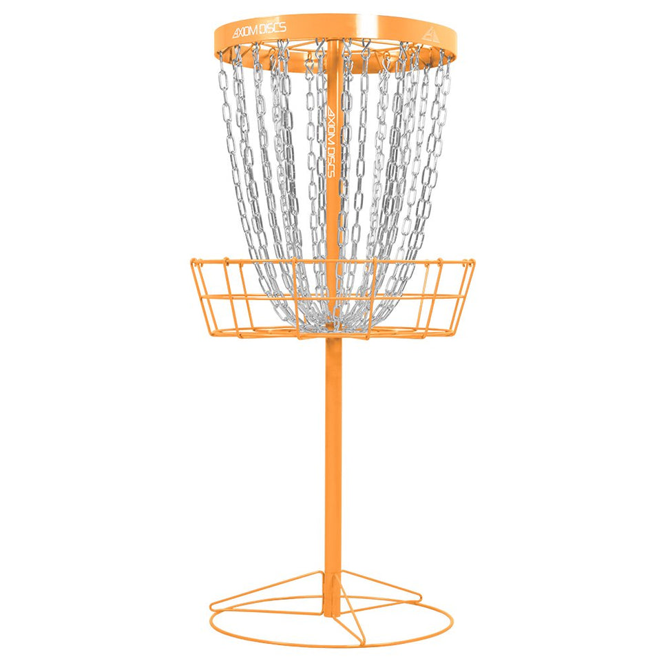 Axiom Pro 24-Chain Basket base shows sturdy stability for windy practice areas.