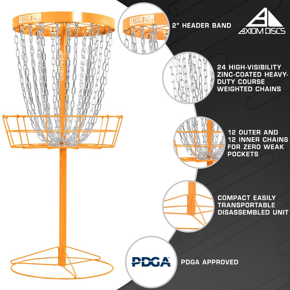 Axiom Pro 24-Chain Basket cage highlights aiming and consistent throws.