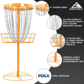 Axiom Pro 24-Chain Basket cage highlights aiming and consistent throws.