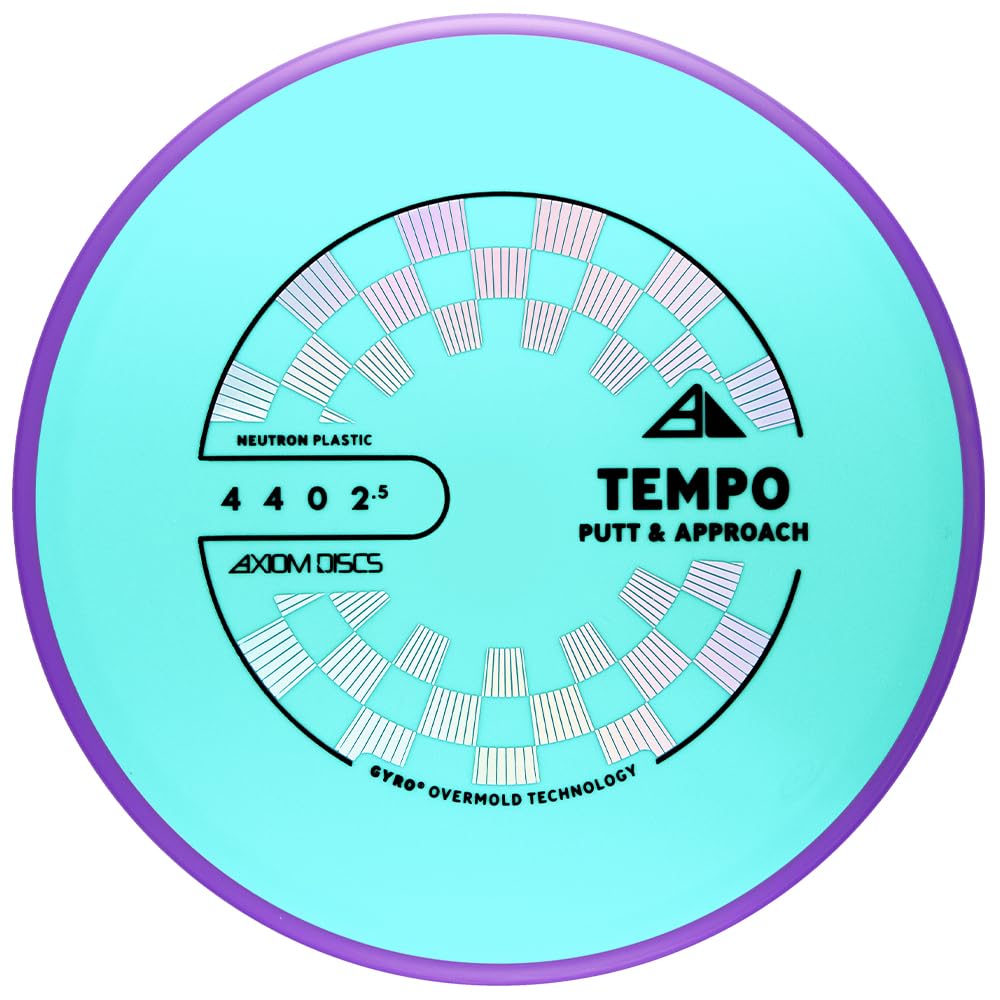 Axiom Tempo Neutron putter front view shows stable low-profile design for precise putting.
