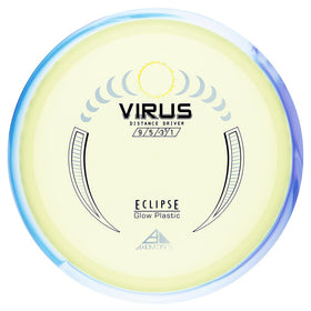 Axiom Discs Virus Eclipse Glow 2.0 in flight for long-distance accuracy